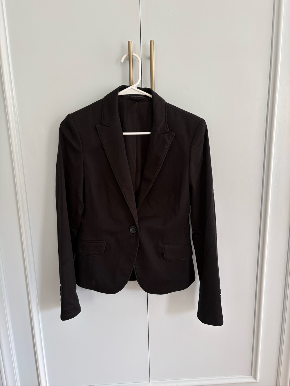 Express Black Single-Button Tailored Blazer